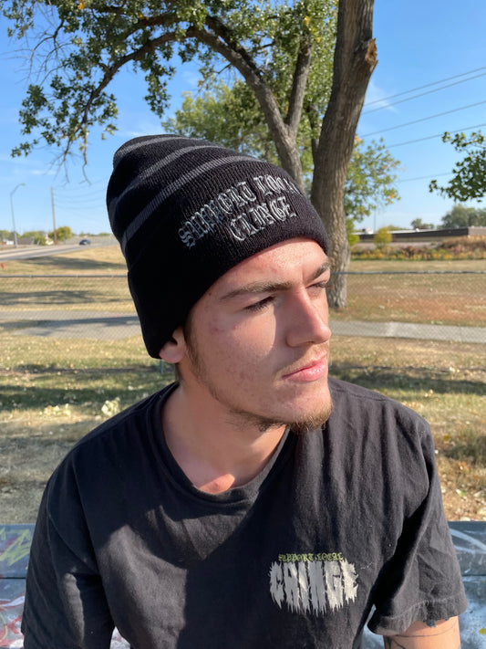 Stripes fleece lined beanie